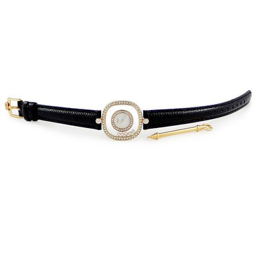 腕時計 ショパール CHOPARD ハッピーダイヤモンド 20/4959 クオーツ レディース K18YG無垢 純正ダイヤ ムービング