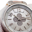 腕時計 ルイヴィトン Louis Vuitton タンブール フォーエバー Q121P クオーツ レディース 純正ダイヤ ホワイト シェル アラビア バー