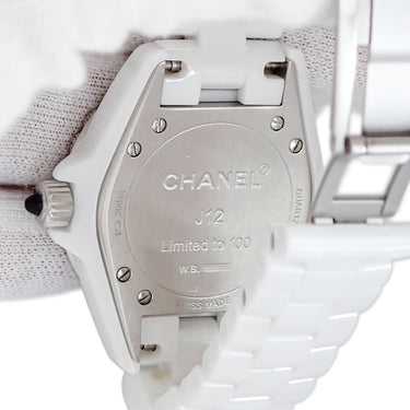 腕時計 シャネル CHANEL J12 H2541 クオーツ レディース サファイア ホワイト セラミック 逆回転防止ベゼル 限定