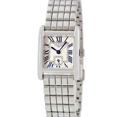 腕時計 ロンジン LONGINES ドルチェヴィータ ミニ L5.200.4.71.6 クオーツ レディース 青針 ローマン スモールセコンド ギョウシェ