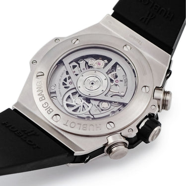 腕時計 ウブロ HUBLOT ビッグバン ウニコ チタニウム パヴェ 411.NX.1170.RX.1704 自動巻き メンズ 純正ダイヤ スケルトン