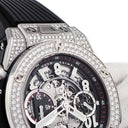 腕時計 ウブロ HUBLOT ビッグバン ウニコ チタニウム パヴェ 411.NX.1170.RX.1704 自動巻き メンズ 純正ダイヤ スケルトン