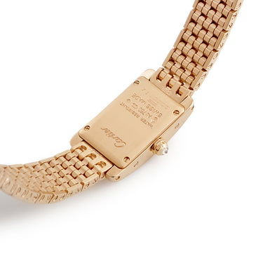 腕時計 カルティエ Cartier タンク アメリカン ミニ WB710012 クオーツ レディース K18PG無垢 純正ダイヤ ギョウシェ 青針