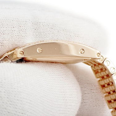 腕時計 カルティエ Cartier タンク アメリカン ミニ WB710012 クオーツ レディース K18PG無垢 純正ダイヤ ギョウシェ 青針