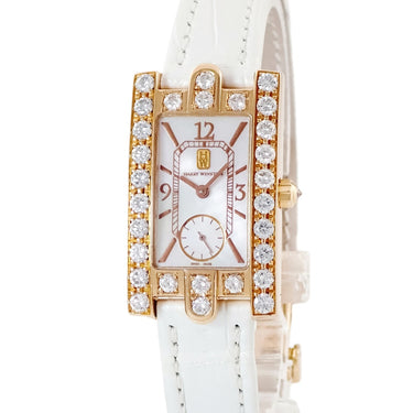 腕時計 ハリーウィンストン Harry Winston レディ アヴェニュー オーロラ 310LQR クオーツ レディース K18PG無垢 ダイヤ ホワイト シェル