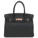 エルメス HERMES バーキン30 ブラック トゴ ハンドバッグ ローズゴールド金具 黒 ピンクゴールド PG金具 RG金具 リカラー有