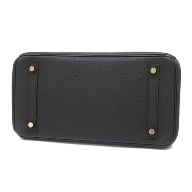 エルメス HERMES バーキン30 ブラック トゴ ハンドバッグ ローズゴールド金具 黒 ピンクゴールド PG金具 RG金具 リカラー有