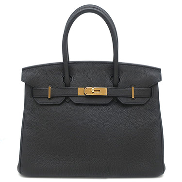エルメス HERMES バーキン30 ブラック トゴ ハンドバッグ ゴールド金具 黒