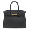 エルメス HERMES バーキン30 ブラック トゴ ハンドバッグ ゴールド金具 黒