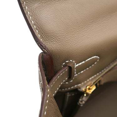 エルメス HERMES ケリー25 内縫い エトゥープ ヴォースイフト 2WAYバッグ ゴールド金具 グレージュ