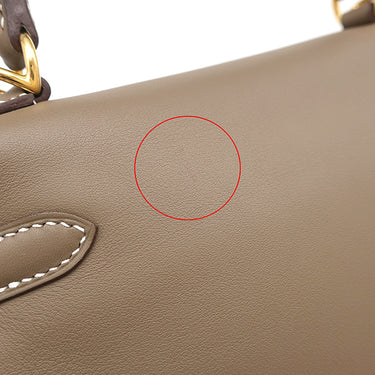 エルメス HERMES ケリー25 内縫い エトゥープ ヴォースイフト 2WAYバッグ ゴールド金具 グレージュ