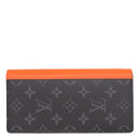 ルイヴィトン LOUIS VUITTON ポルトフォイユ ブラザ M25846 サンライズ オレンジ モノグラムエクリプス 長財布 シルバー金具 黒 二つ折り