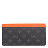 ルイヴィトン LOUIS VUITTON ポルトフォイユ ブラザ M25846 サンライズ オレンジ モノグラムエクリプス 長財布 シルバー金具 黒 二つ折り