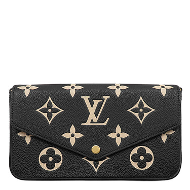ルイヴィトン LOUIS VUITTON ポシェット フェリシー M82479 ブラックベージュ モノグラムアンプラント チェーンウォレット ゴールド金具 黒