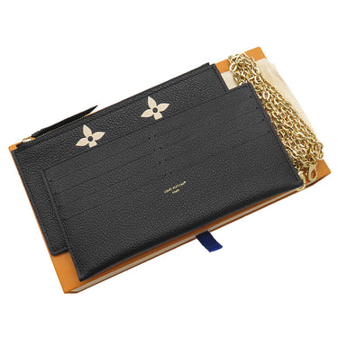 ルイヴィトン LOUIS VUITTON ポシェット フェリシー M82479 ブラックベージュ モノグラムアンプラント チェーンウォレット ゴールド金具 黒