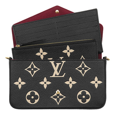 ルイヴィトン LOUIS VUITTON ポシェット フェリシー M82479 ブラックベージュ モノグラムアンプラント チェーンウォレット ゴールド金具 黒