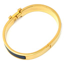 エルメス Hermes クリックHH PM ネイビー×ゴールド GP エナメル ブレスレット ブルー 青 紺 Hブレス