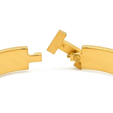 エルメス Hermes クリックHH PM ネイビー×ゴールド GP エナメル ブレスレット ブルー 青 紺 Hブレス