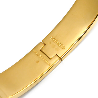 エルメス Hermes クリックHH PM ネイビー×ゴールド GP エナメル ブレスレット ブルー 青 紺 Hブレス