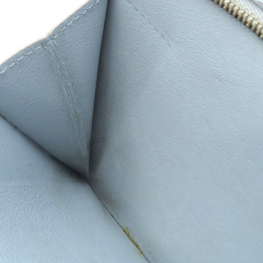 セリーヌ CELINE ストラップ ラージ マルチファンクション グレー×ブルー レザー 長財布 シルバー金具 バイカラー