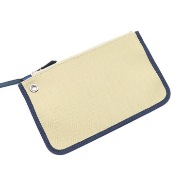 エルメス HERMES エールバッグジップMM 39 ブルーアンクル×ベージュ キャンバス トワルミリタリー ヴァッシュハンター 2WAYバッグ シルバー金具 青 ハンドバッグ ショルダー