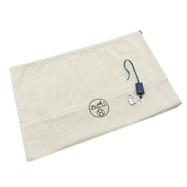エルメス HERMES エールバッグジップMM 39 ブルーアンクル×ベージュ キャンバス トワルミリタリー ヴァッシュハンター 2WAYバッグ シルバー金具 青 ハンドバッグ ショルダー