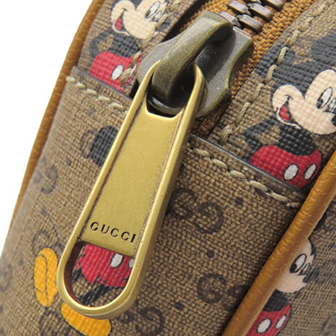 グッチ Gucci GGスプリーム ディズニー ミッキー ベルトバッグ 602695 ブラウン GGスプリームキャンバス レザー ボディバッグ ヴィンテージ金具 アウトレット品