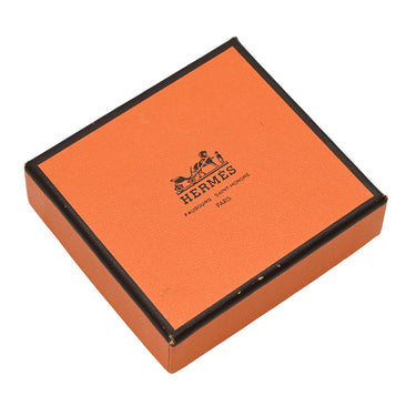 エルメス HERMES セリエ ブラックXシルバー メタル ブラックシェル イヤリング ヴィンテージ ラウンド サークル ロゴ