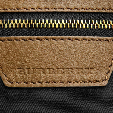 バーバリー BURBERRY ノバチェック ベージュ×ブラウン キャンバス レザー トートバッグ ゴールド金具 Horseferry Canterbury ショルダーバッグ 肩掛け