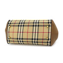 バーバリー BURBERRY ノバチェック ベージュ×ブラウン キャンバス レザー トートバッグ ゴールド金具 Horseferry Canterbury ショルダーバッグ 肩掛け