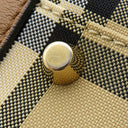 バーバリー BURBERRY ノバチェック ベージュ×ブラウン キャンバス レザー トートバッグ ゴールド金具 Horseferry Canterbury ショルダーバッグ 肩掛け