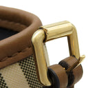 バーバリー BURBERRY ノバチェック ベージュ×ブラウン キャンバス レザー トートバッグ ゴールド金具 Horseferry Canterbury ショルダーバッグ 肩掛け
