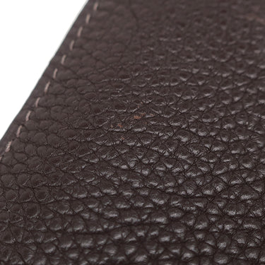 エルメス HERMES ドゴン カードケース チェーン付き エベンヌ トゴ カードケース ゴールド金具 茶 カード入れ 名刺入れ コインケース