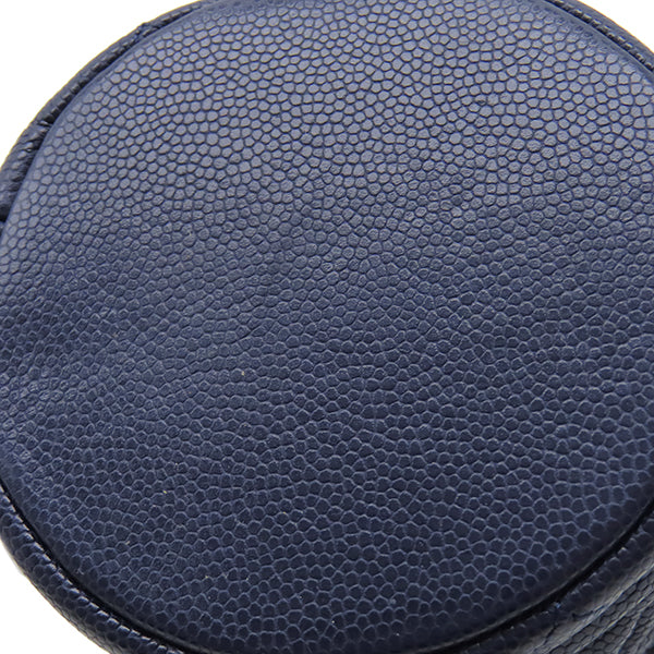 シャネル Chanel マトラッセ ミニ バケットバッグ ネイビー キャビア