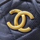 シャネル Chanel マトラッセ ミニ バケットバッグ ネイビー キャビアスキン ショルダーバッグ ヴィンテージ金具 ココマーク