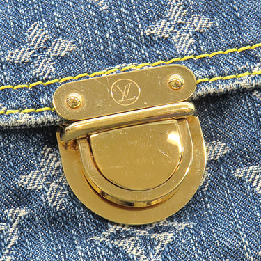 ルイヴィトン LOUIS VUITTON バムバッグ M95347 ブルー モノグラムデニム ボディバッグ ゴールド金具 青 デニム