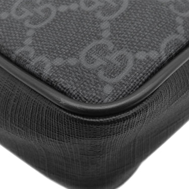 グッチ GUCCI ソフト ベルトバッグ 474293 ブラック GGスプリームキャンバス ボディバッグ シルバー金具 ウェブ ウエストバッグ