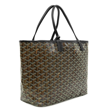 ゴヤール GOYARD サンルイPM ブラック PVCコーティングキャンバス ゴヤールディンキャンバス シュヴロッシュカーフスキン トートバッグ シルバー金具 新品 未使用 ヘリンボーン
