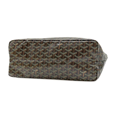 ゴヤール GOYARD サンルイPM ブラック PVCコーティングキャンバス ゴヤールディンキャンバス シュヴロッシュカーフスキン トートバッグ シルバー金具 新品 未使用 ヘリンボーン