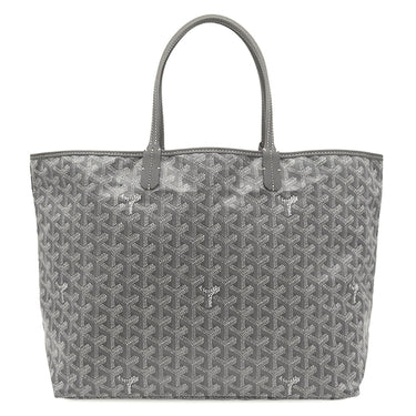 ゴヤール GOYARD サンルイPM グレー PVCコーティングキャンバス ゴヤールディンキャンバス シュヴロッシュカーフスキン トートバッグ シルバー金具 新品 未使用 リバーシブル ヘリンボーン