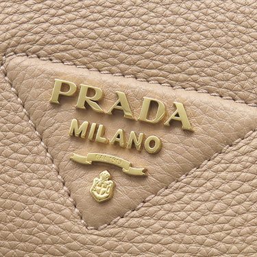 プラダ Prada 1BC278 FOMUH CAMMEO レザー ヴィッテロダイノソフト ショルダーバッグ ゴールド金具 カメオベージュ VIT.DAINO SOFT