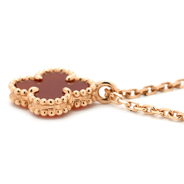 ヴァンクリーフアーペル Van Cleef & Arpels スウィート アルハンブラ ペンダント VCARN59M00 レッドXローズゴールド K18PG カーネリアン ネックレス ピンクゴールド 赤 750 18K