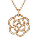 シャネル Chanel カメリア ミディアム パヴェ ダイヤモンド ペンダント ピンクゴールド K18PG ダイヤモンド ネックレス Au750 18K PG