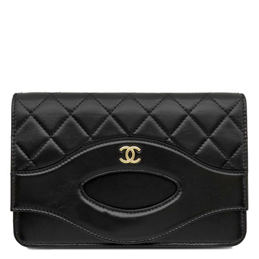 シャネル Chanel マトラッセ チェーンウォレット AP2703 ブラック カーフ チェーンウォレット シャンパンゴールド金具 黒