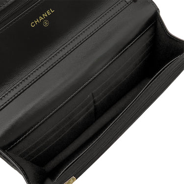 シャネル Chanel マトラッセ チェーンウォレット AP2703 ブラック カーフ チェーンウォレット シャンパンゴールド金具 黒