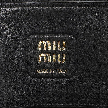 ミュウミュウ MIU MIU アバンチュール トップハンドル スモール 5BB169 ブラック シープスキン 2WAYバッグ ヴィンテージ金具 黒 ロゴ ハンドバッグ ショルダー