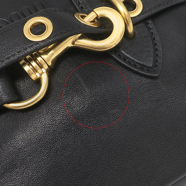 ミュウミュウ MIU MIU アバンチュール トップハンドル スモール 5BB169 ブラック シープスキン 2WAYバッグ ヴィンテージ金具 黒 ロゴ ハンドバッグ ショルダー