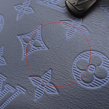 ルイヴィトン LOUIS VUITTON ディスカバリー バムバッグ PM M45729 ブルー×ネイビー レザー モノグラムシャドウレザー ボディバッグ マットブラック金具 ウエストバック 青 紺