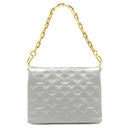 ルイヴィトン LOUIS VUITTON クッサンPM M21769 シルバー レザー ラムレザー ショルダーバッグ ゴールド金具 チェーンショルダー