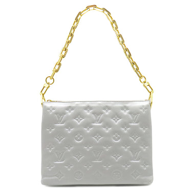 ルイヴィトン LOUIS VUITTON クッサンPM M21769 シルバー レザー ラムレザー ショルダーバッグ ゴールド金具 チェーンショルダー